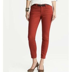 Banana Republic Jacquard Skinny Red Textured Jeans